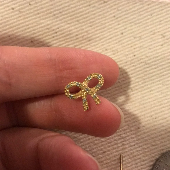 Zirconia Bow Earrings - Picture 2 of 3